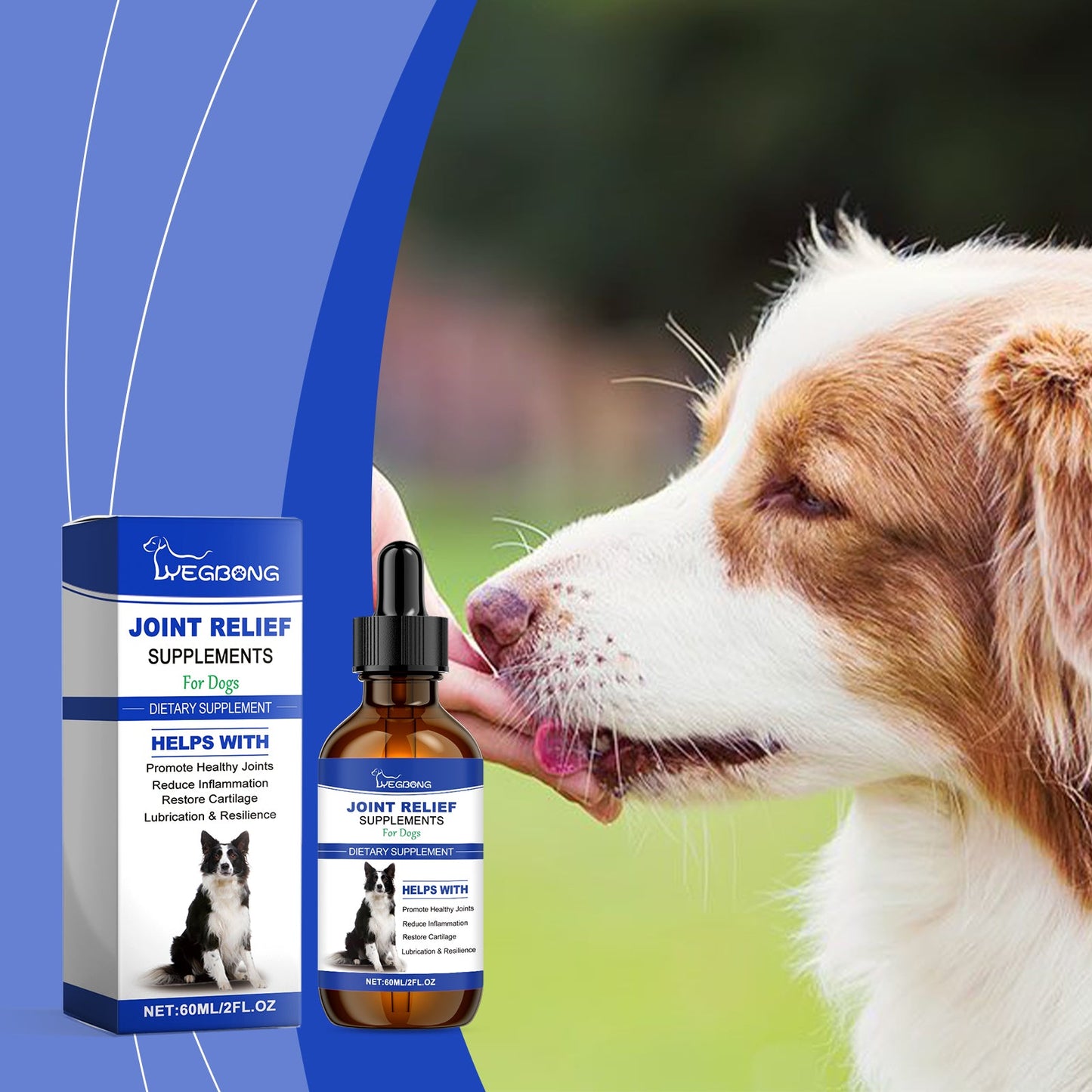 Daily Pet Dog Joint Care Supplement – Liquid Joint Pain Relief & Mobility Agent for Dogs