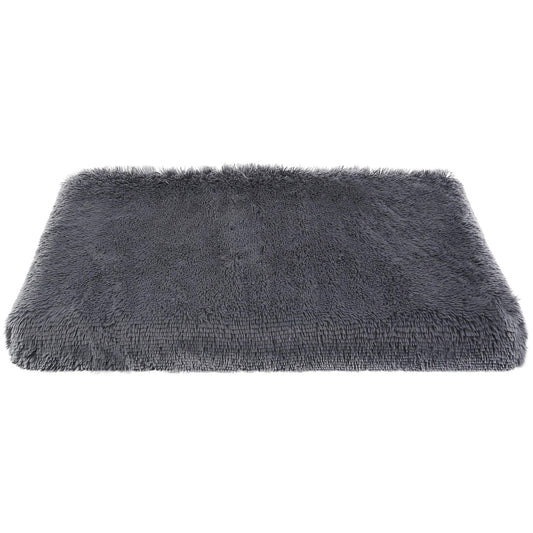 Orthopedic Plush Dog Crate Mat | Soft Egg Crate Foam Kennel Pad with Removable Washable Cover | Non-Slip Bottom