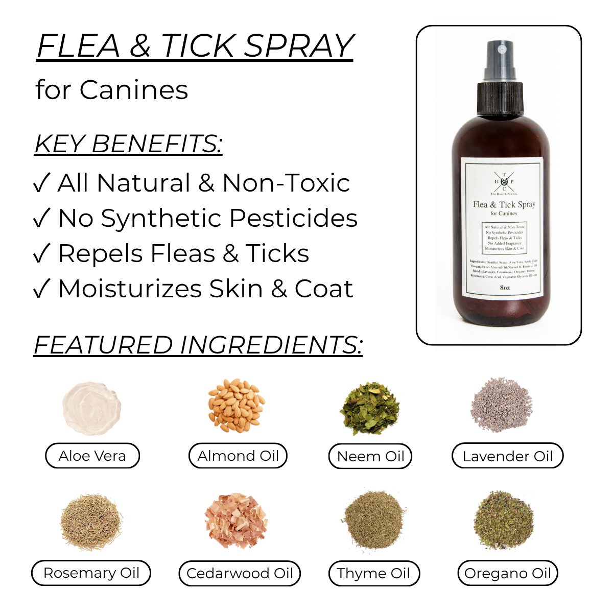 Natural Flea and Tick Spray for Dogs | Plant-Based Neem and Apple Cider Vinegar