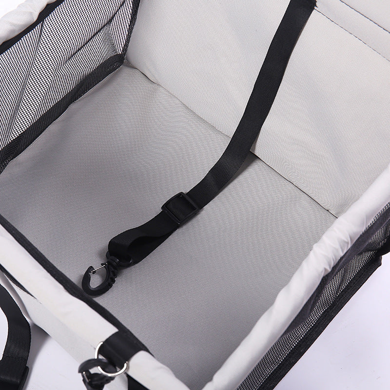 Dog Safety Mesh Travel Carrier Basket : Waterproof Booster Car Seat for Small Pets