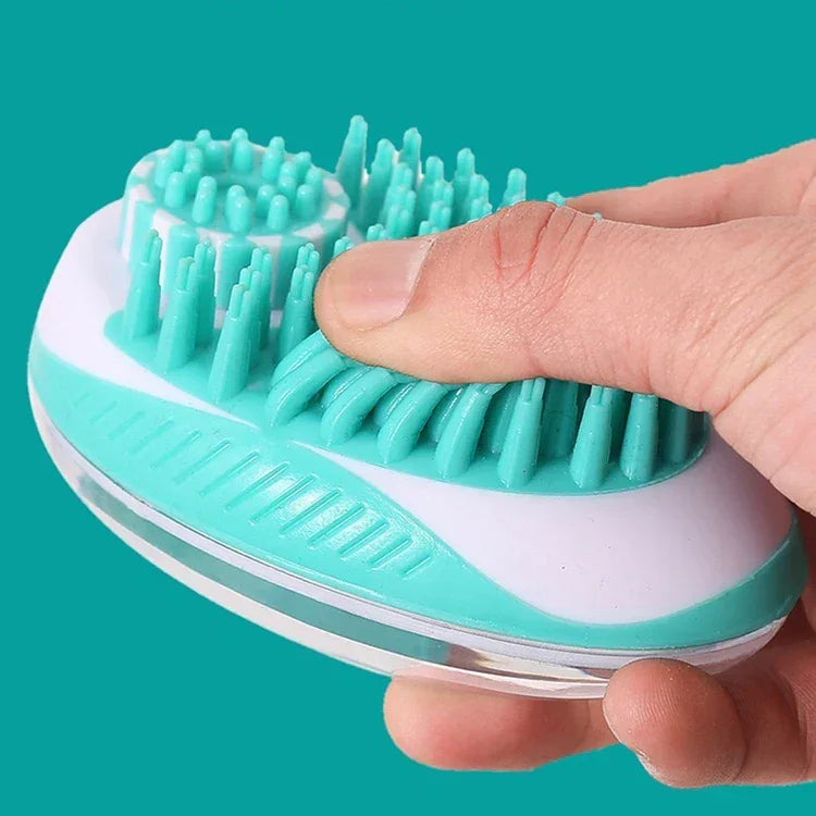 Dog Bath Brush | 2-in-1 Pet Shampoo Brush with Dispenser