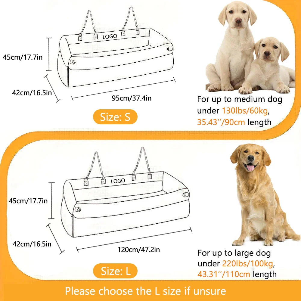 Double Dog Car Seat Bed for Two Small Pets