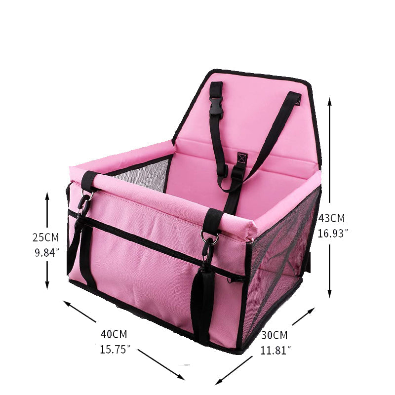 Dog Safety Mesh Travel Carrier Basket : Waterproof Booster Car Seat for Small Pets