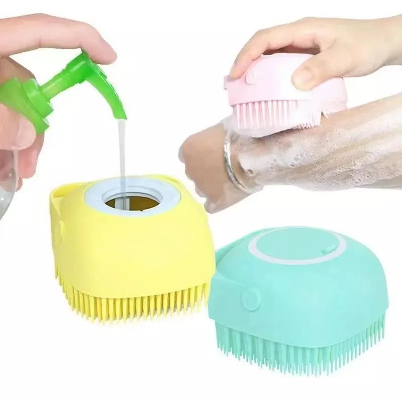 Dog Bath Brush | 2-in-1 Pet Shampoo Brush with Dispenser