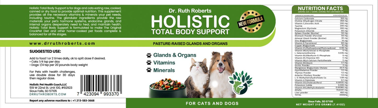 Pet Total Body Support: Dog and Cat Multivitamen Powder