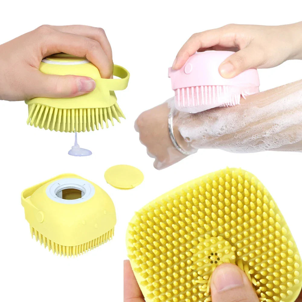 Dog Bath Brush | 2-in-1 Pet Shampoo Brush with Dispenser