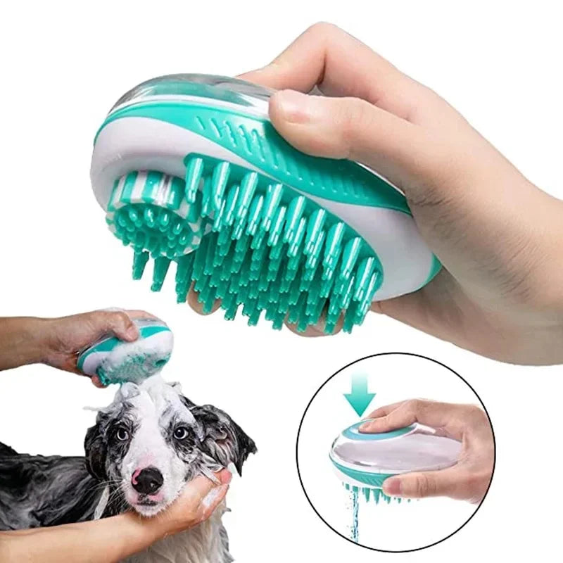 Dog Bath Brush | 2-in-1 Pet Shampoo Brush with Dispenser