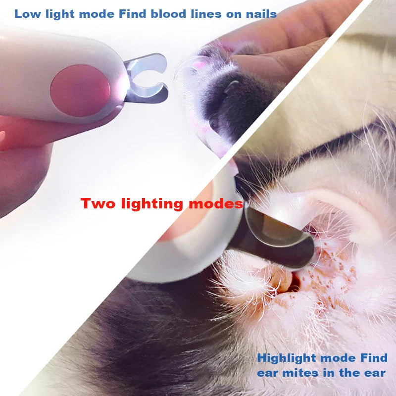 LED Pet Nail Clipper | Cat & Small Dog Grooming Scissors
