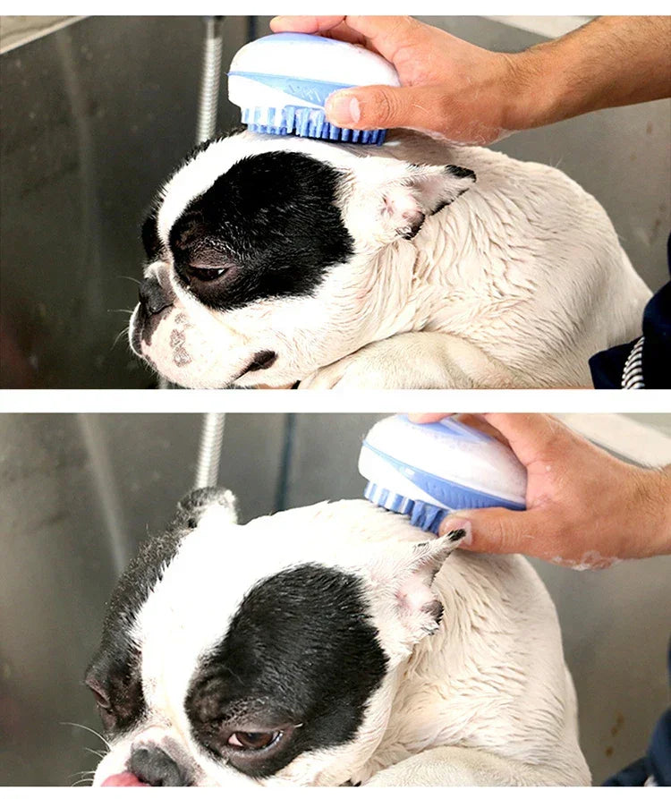 Dog Bath Brush | 2-in-1 Pet Shampoo Brush with Dispenser