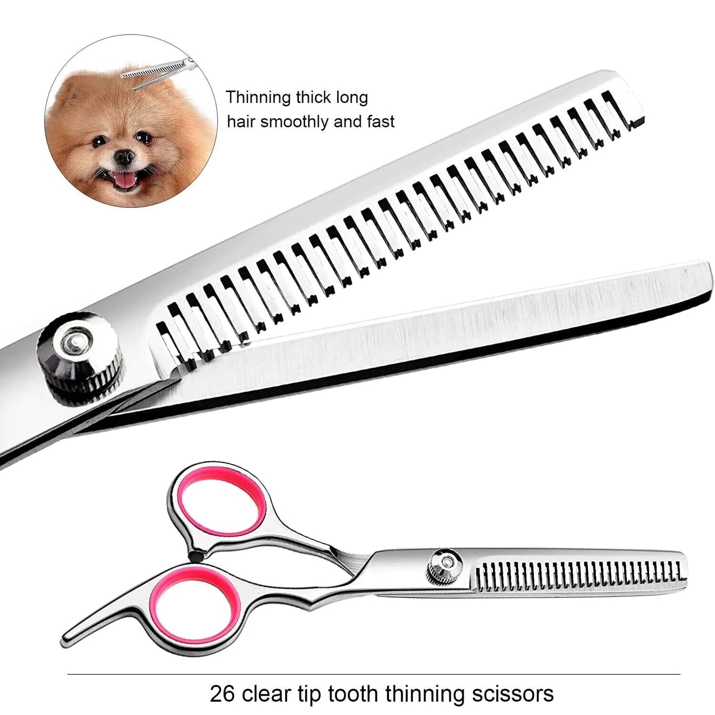 Dog & Cat Grooming Scissors Set | 7-Piece Pet Grooming Kit