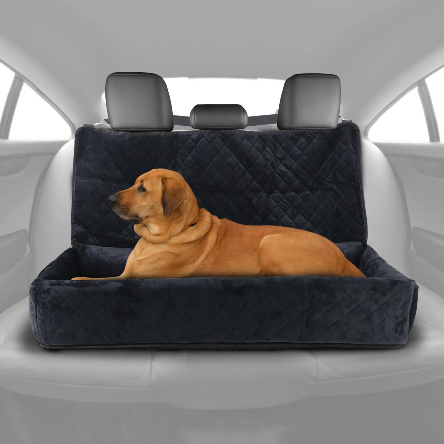 Huntley Pet Dog Car Seat for Large Dogs up to 100 lbs | XL Back Seat Booster & Bed