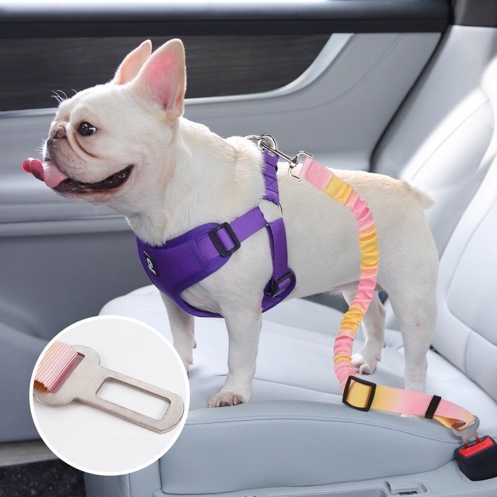 Adjustable Pet Car Seat Belt for Dogs and Cats | Elastic Safety Lead for Pets