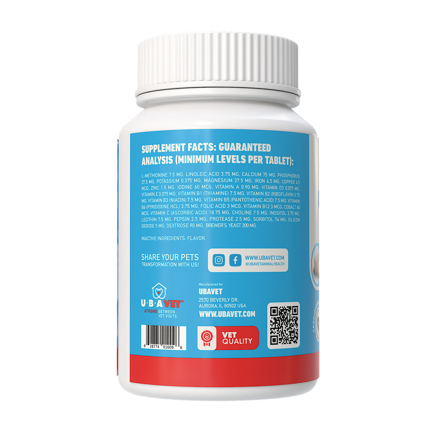 UBAVET Daily Dog Multivitamin: Immune Support & Omega Fatty Acids for Skin and Coat