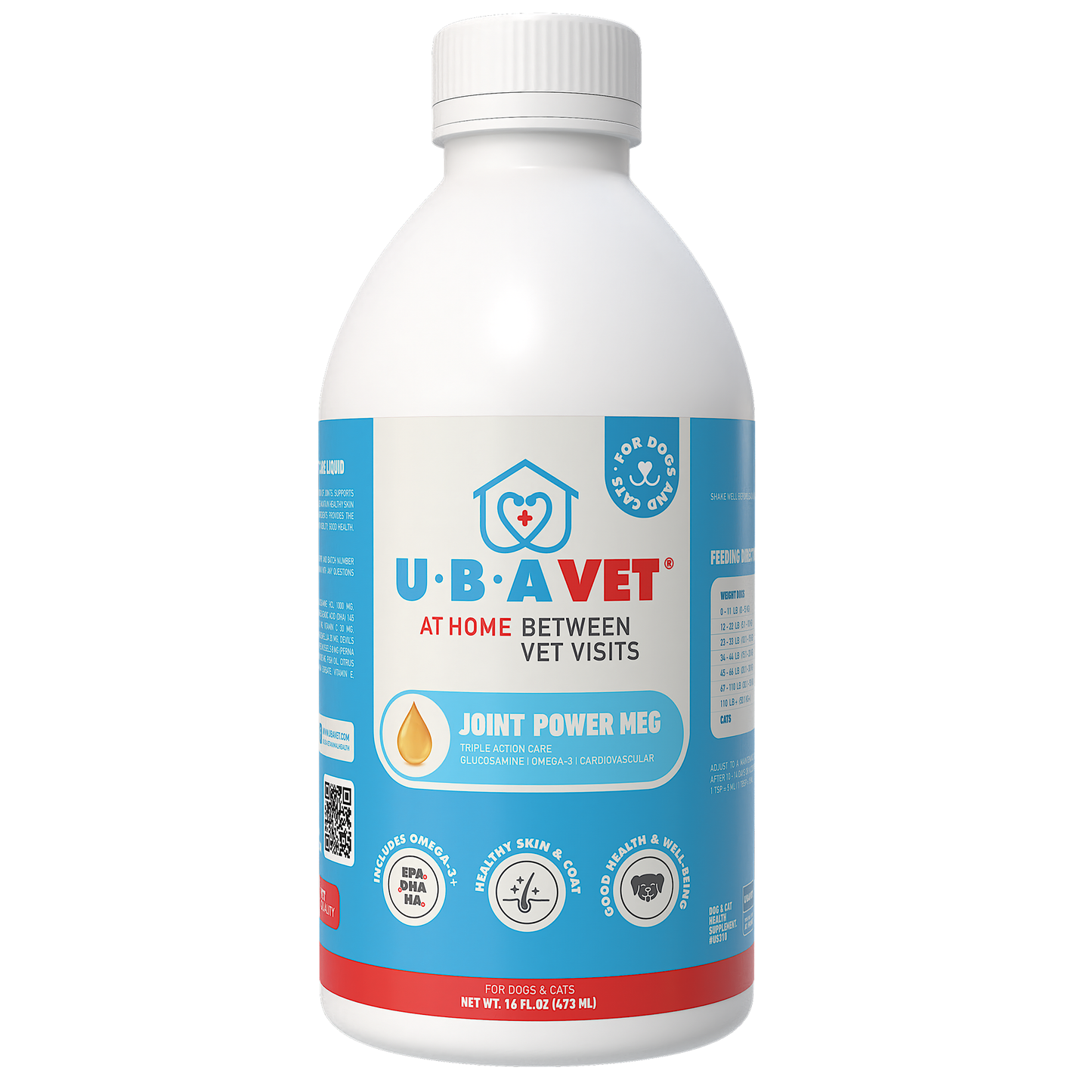 No More Pills: UBAVET Joint Power MEG Maximum Liquid Joint Support for Dogs & Cats