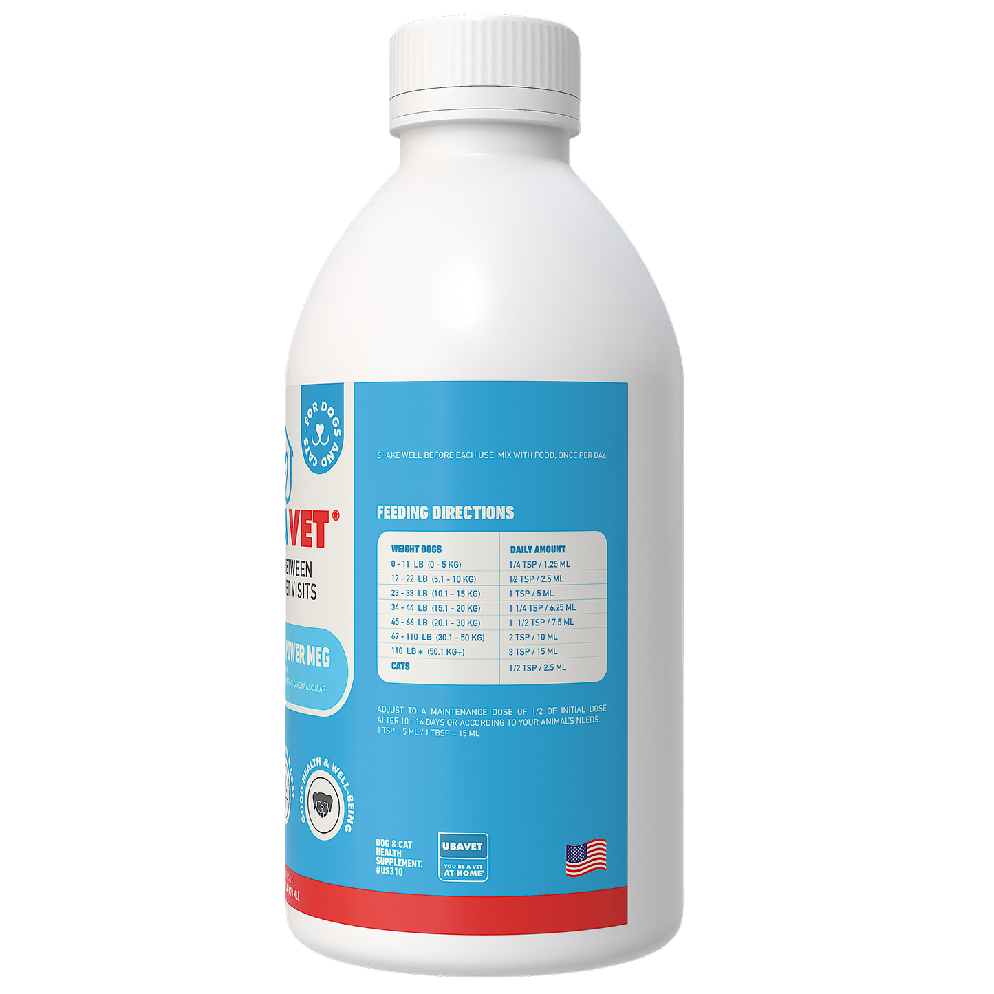 No More Pills: UBAVET Joint Power MEG Maximum Liquid Joint Support for Dogs & Cats