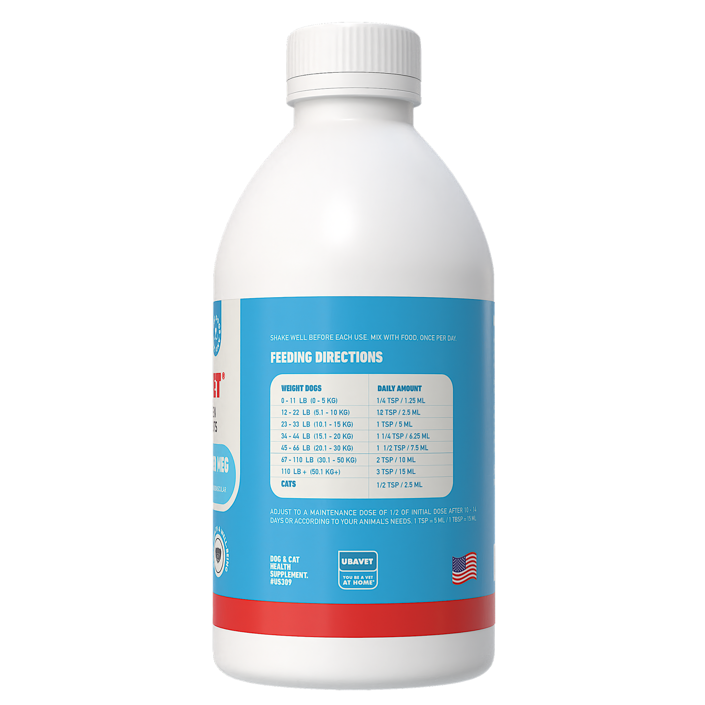 No More Pills: UBAVET Joint Power MEG Maximum Liquid Joint Support for Dogs & Cats