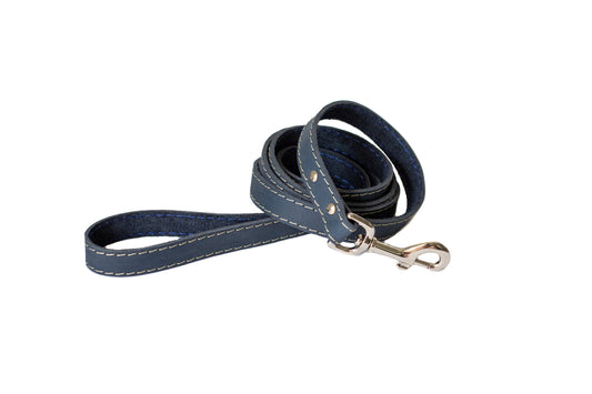 Blue Jeans Full-Grain Leather Dog Leash with European Steel Snap | Pro Line Hunting