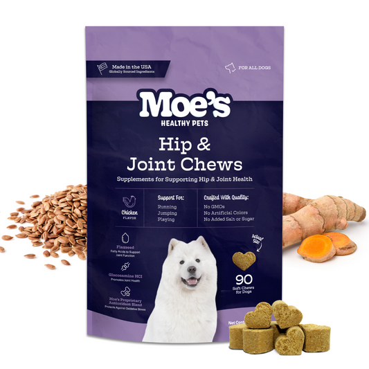 Moe’s Healthy Pets Hip & Joint Chews for Dogs – 600mg Glucosamine & MSM Soft Chews