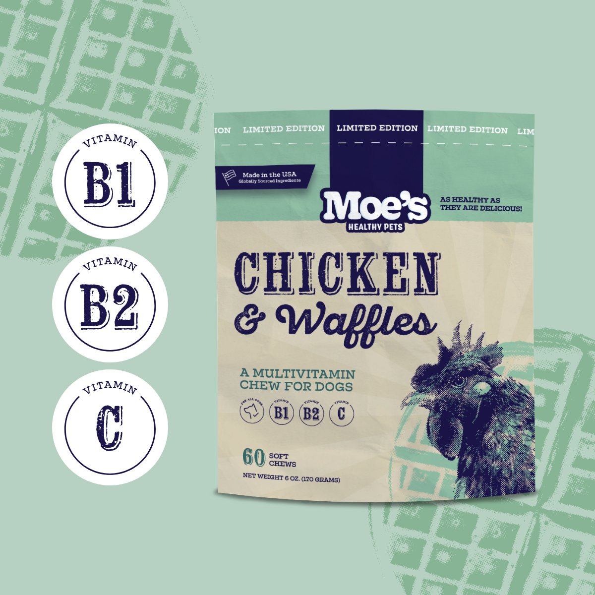 Chicken and Waffles Dog Chews – Soft Training Treats