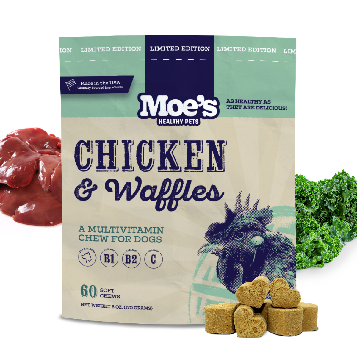 Chicken and Waffles Dog Chews – Soft Training Treats