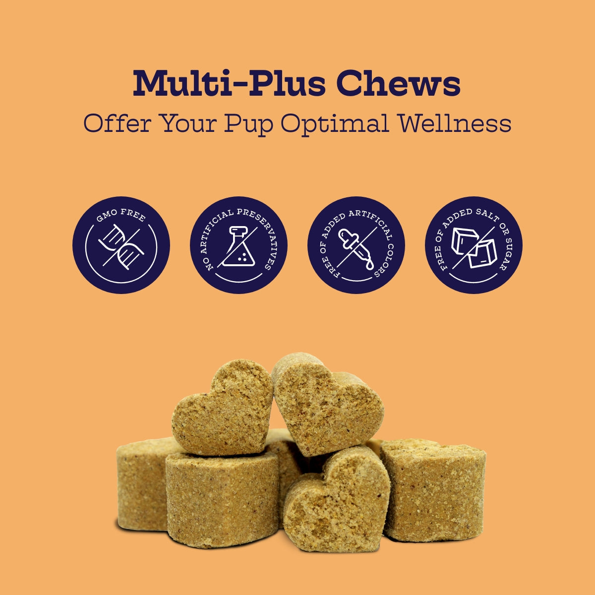 Multi-Plus Chews for Dogs: Daily Multivitamin with Glucosamine and Omega-3 | 90 Count