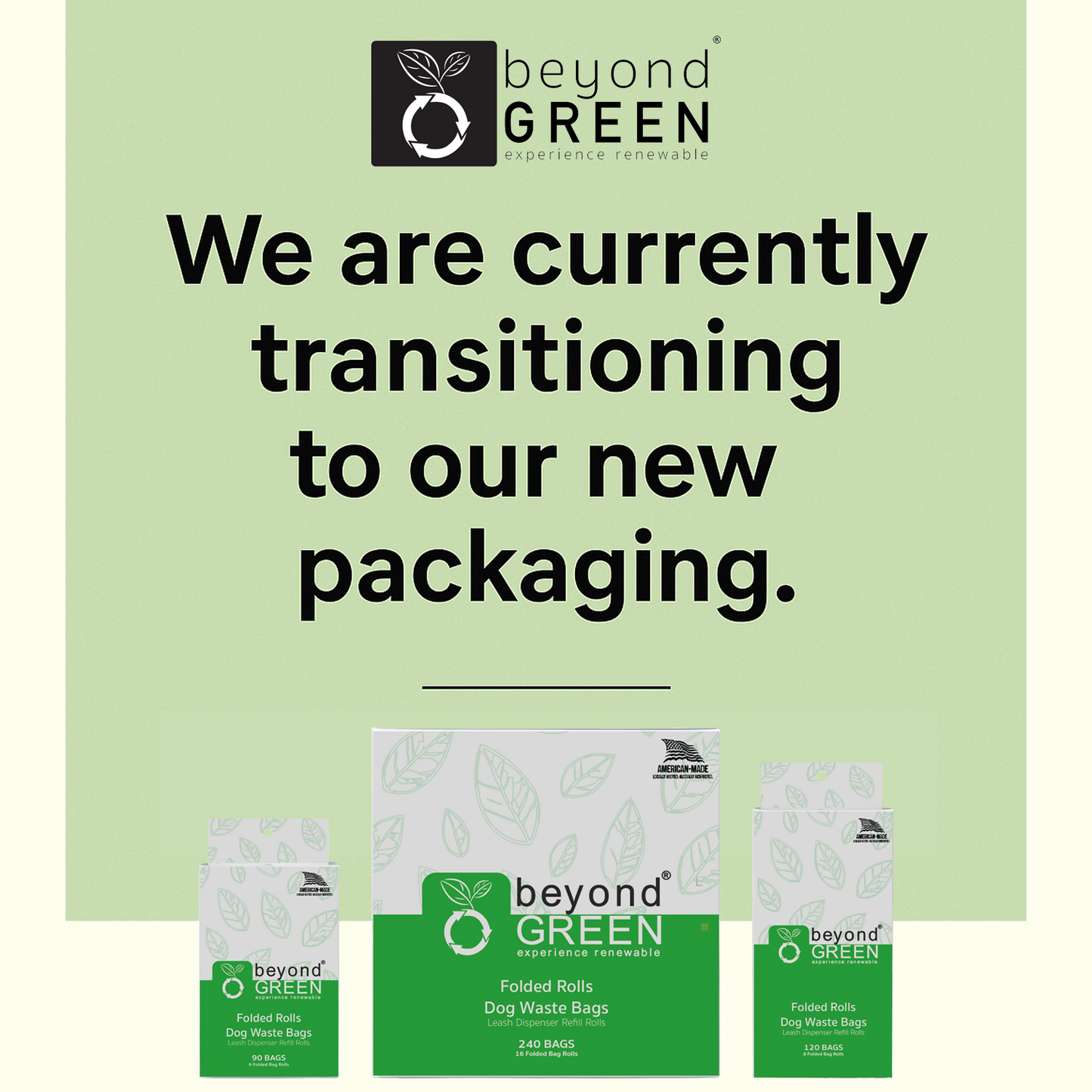 beyondGREEN Dog Waste Bags Made in USA | Leak-Resistant Refill Rolls