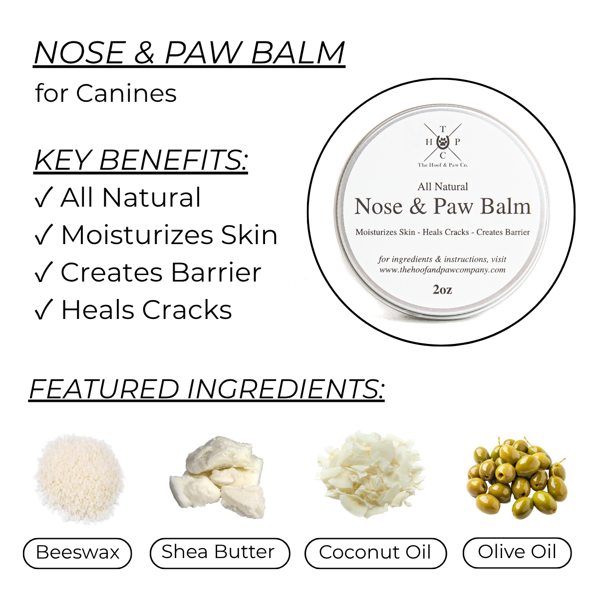 Nose & Paw Balm for Dogs (2oz) | Natural Skin Protection
