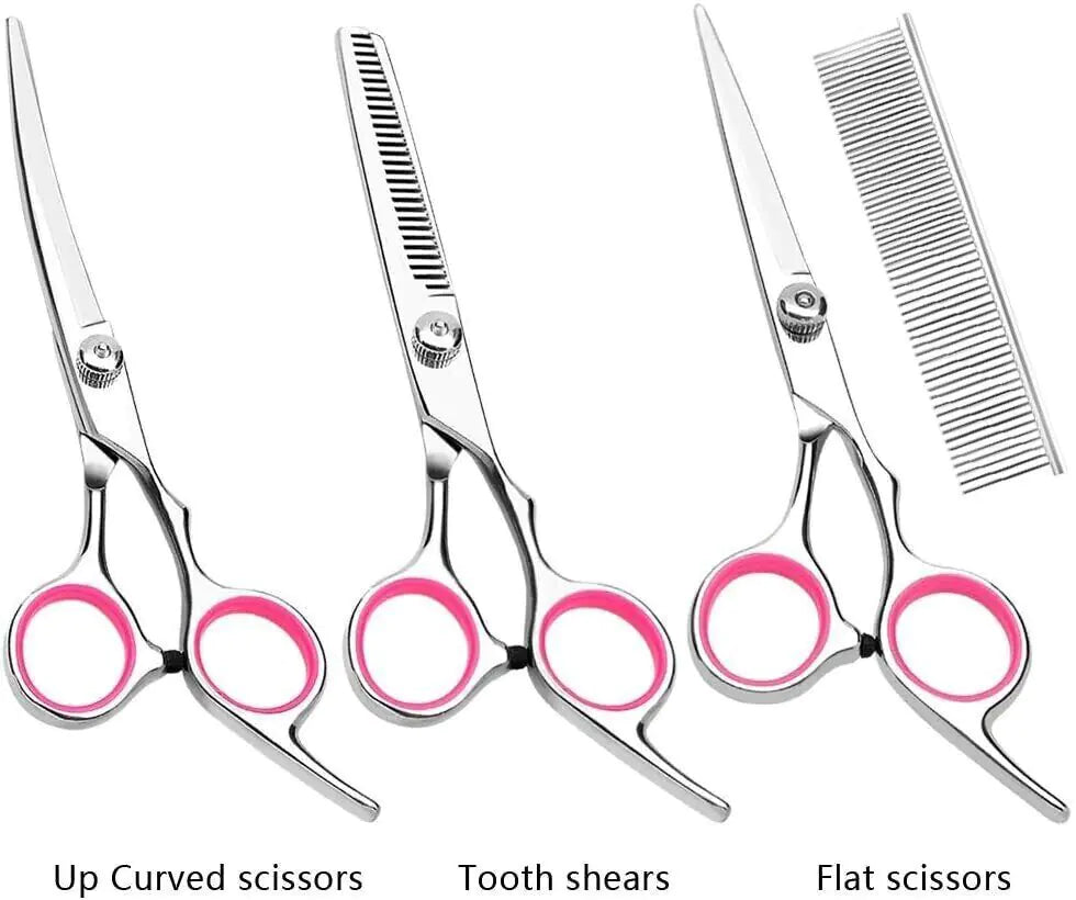 Dog & Cat Grooming Scissors Set | 7-Piece Pet Grooming Kit