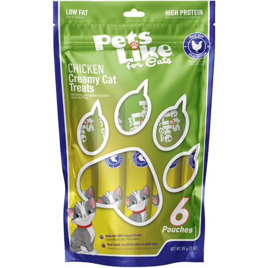 Pets Like Creamy Chicken Lickable Cat Treat – Hydrating Puree Snack (3.17 oz)