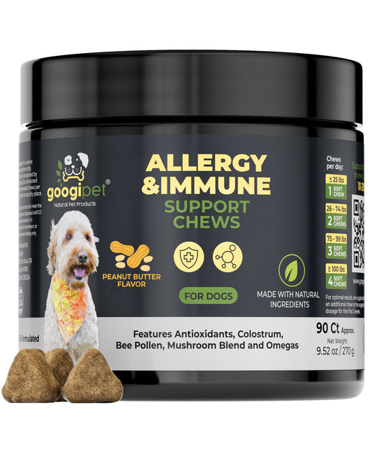 Allergy & Immune Support Chews for Dogs: Itch Relief with Colostrum and Probiotics | 90 Count