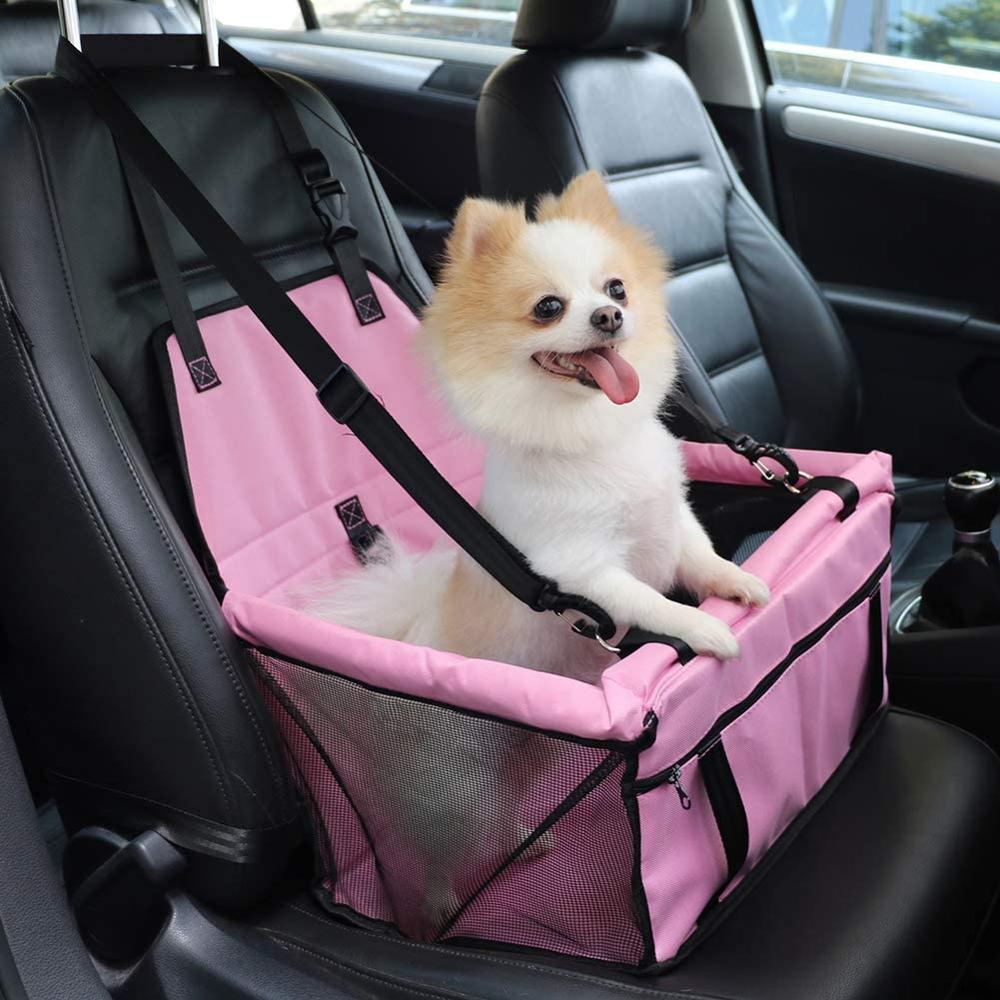 Dog Safety Mesh Travel Carrier Basket : Waterproof Booster Car Seat for Small Pets