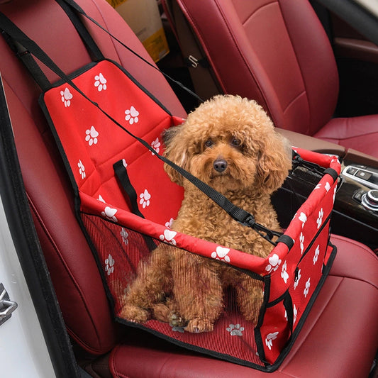 Dog Safety Mesh Travel Carrier Basket : Waterproof Booster Car Seat for Small Pets