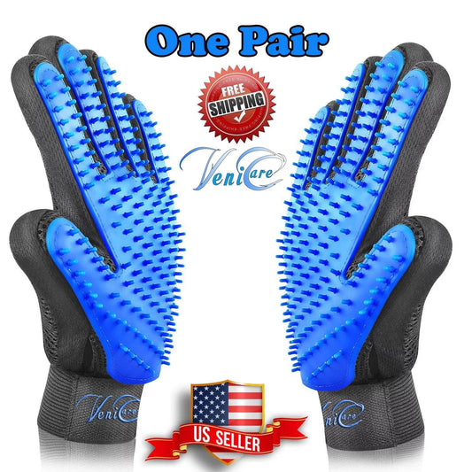 Deshedding Pet Grooming Gloves | Dog Hair Shedder Remover