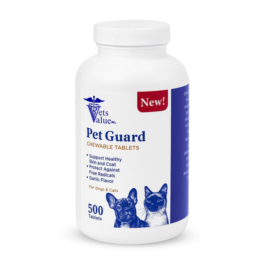 Pet Guard Natural Flea and Tick Support for Dogs and Cats | Garlic Flavor | 500 Count