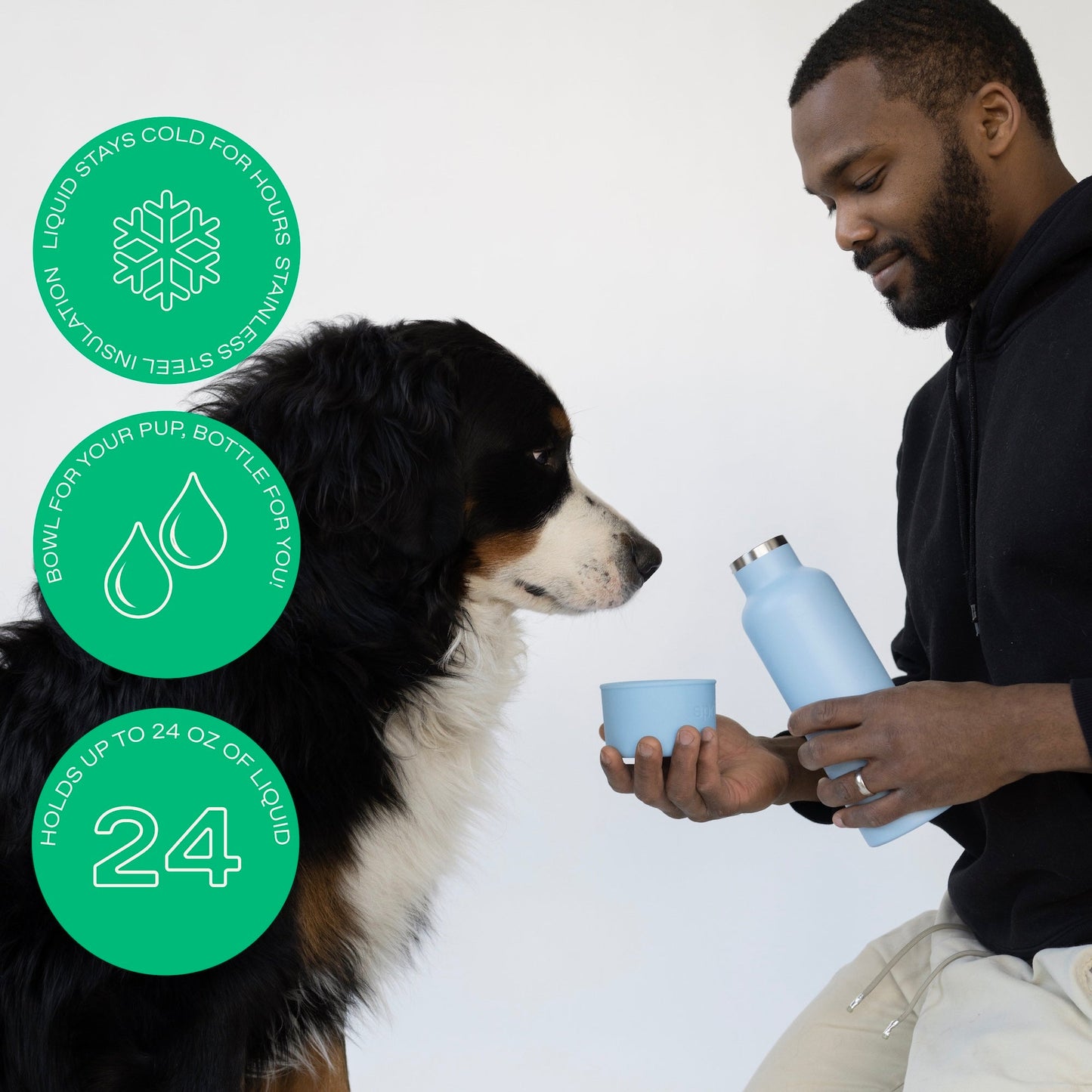 24oz Dog & Me Insulated Water Bottle with Detachable Dog Bowl