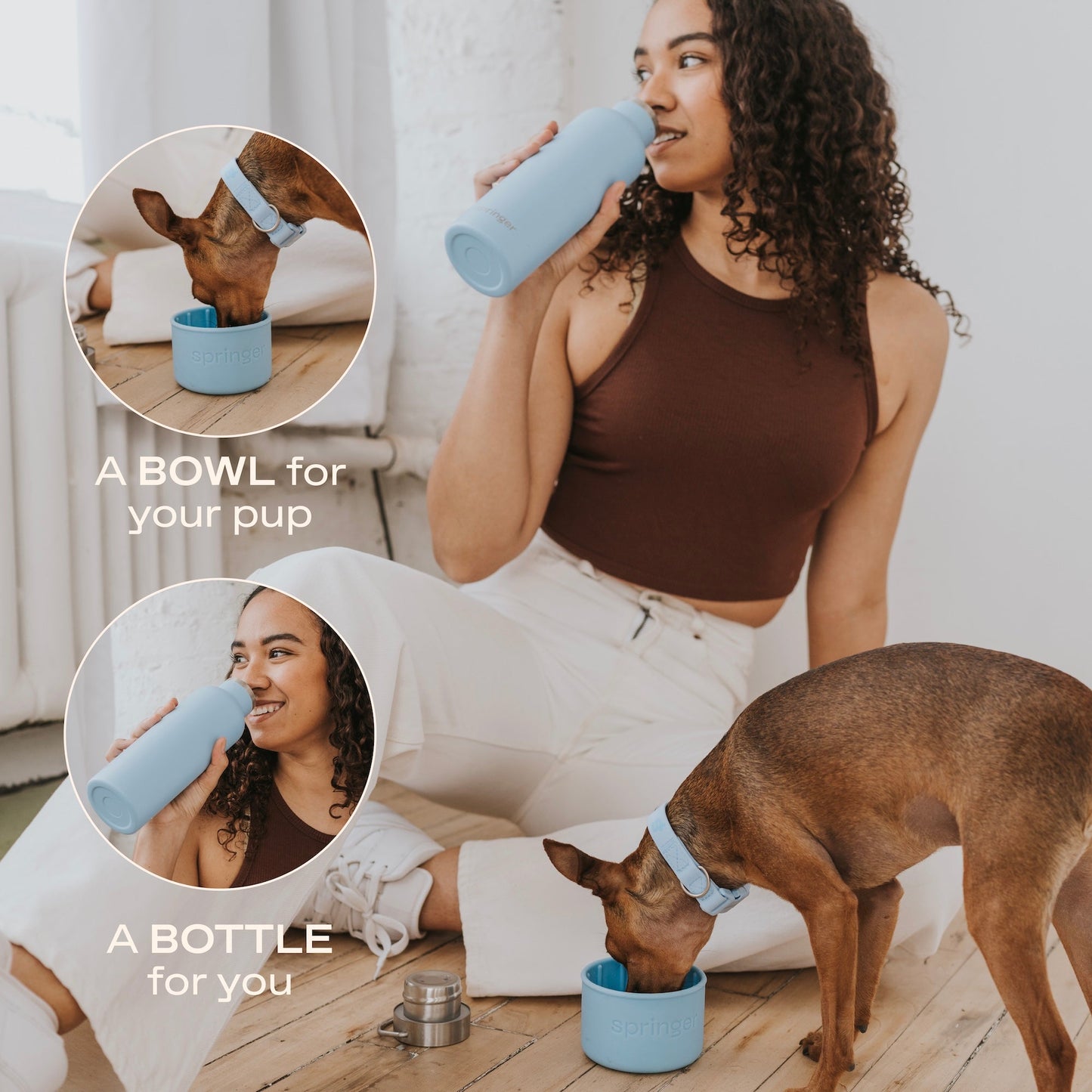 24oz Dog & Me Insulated Water Bottle with Detachable Dog Bowl