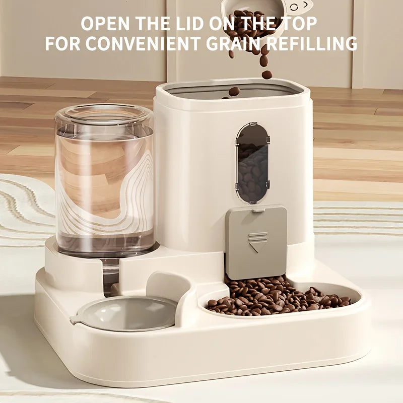 Automatic Pet Food And Water Dispenser | 2-In-1 Gravity Set