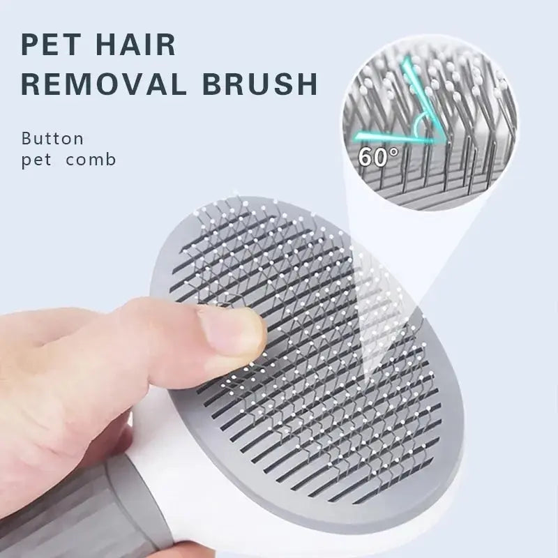 Self-Cleaning Pet Brush | Dog & Cat Hair Shedding Comb