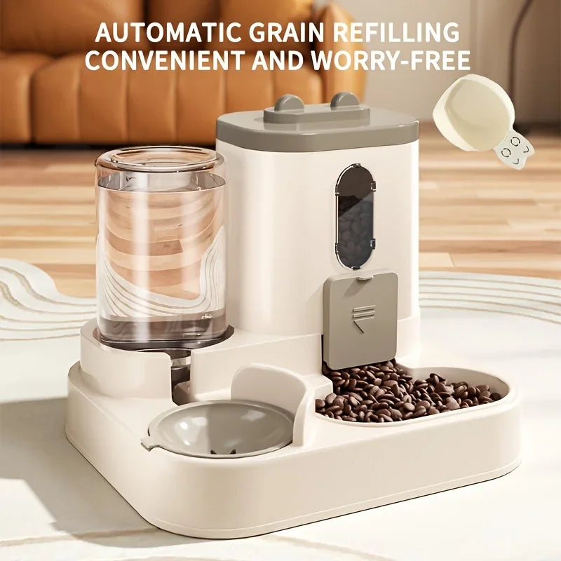 Automatic Pet Food And Water Dispenser | 2-In-1 Gravity Set
