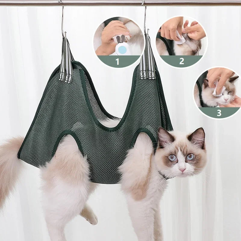 Dog & Cat Grooming Hammock | Stress-Free Hanging Pet Restraint Bag