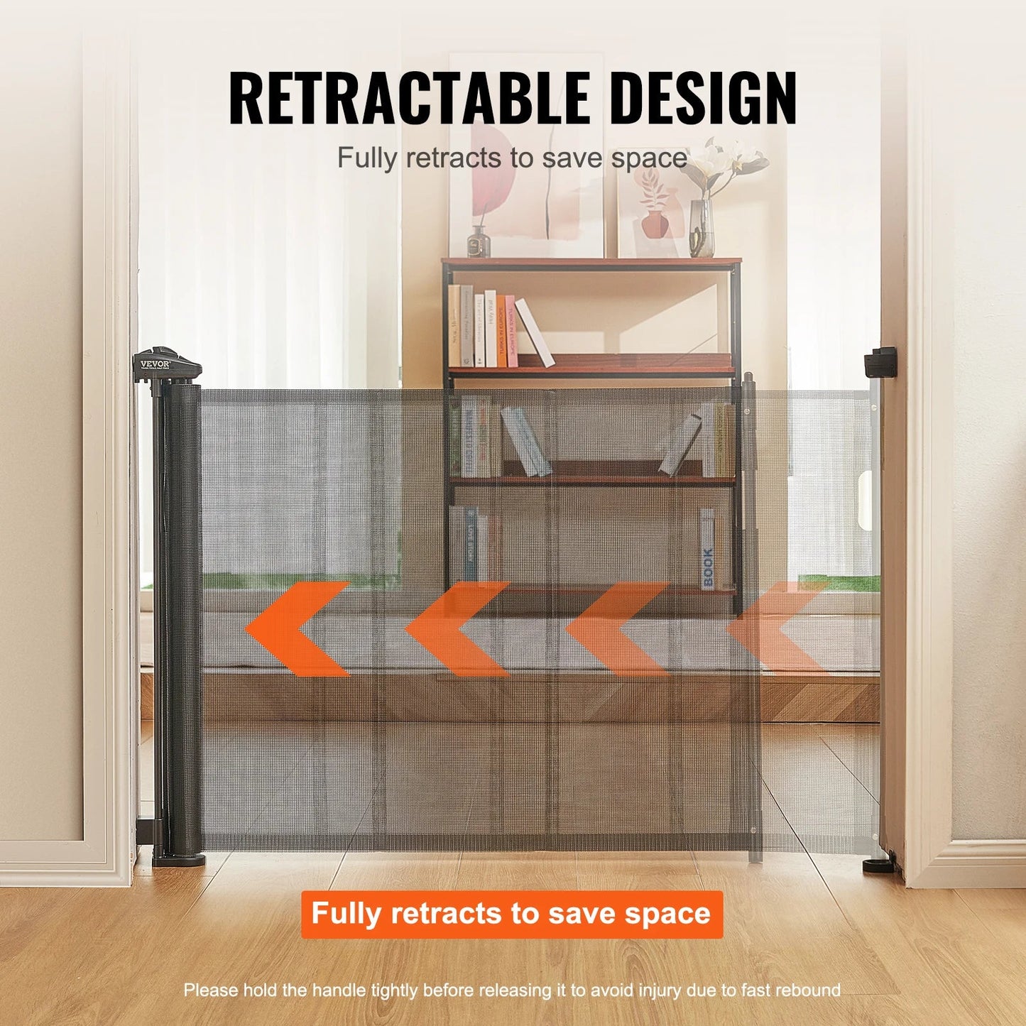 Retractable Dog Gate | Extra Wide Mesh Pet Barrier up to 116"