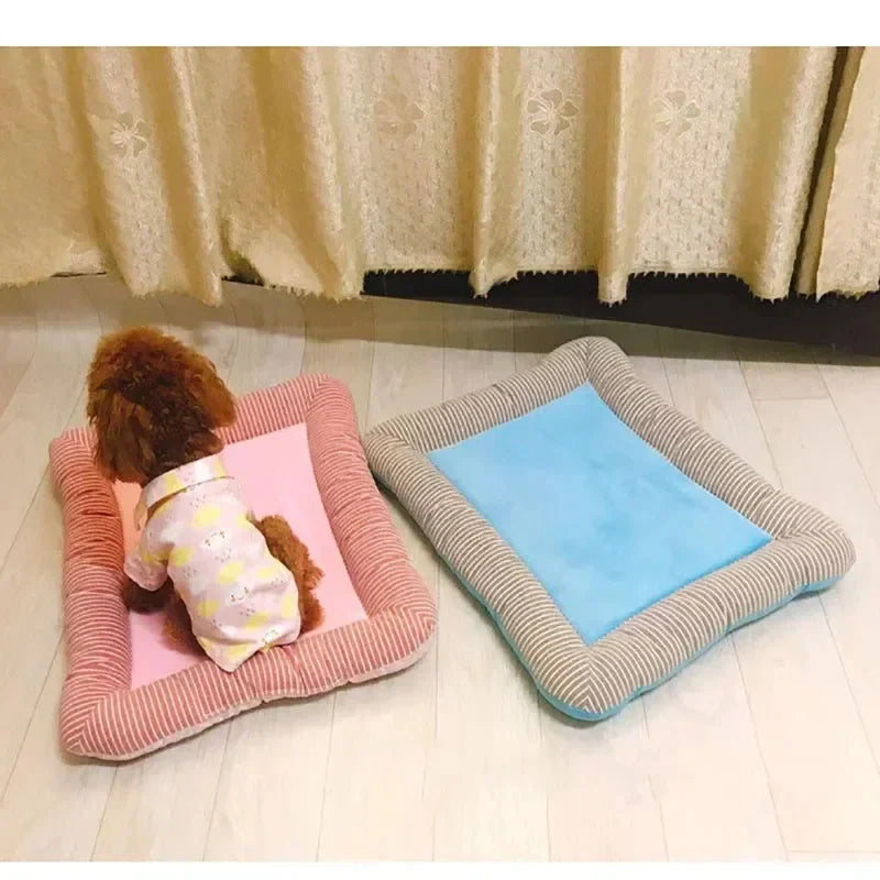 Ice Silk Pet Cooling Mat | Portable Cooling Pad for Dogs & Cats with Non-Slip Bottom | Machine Washable