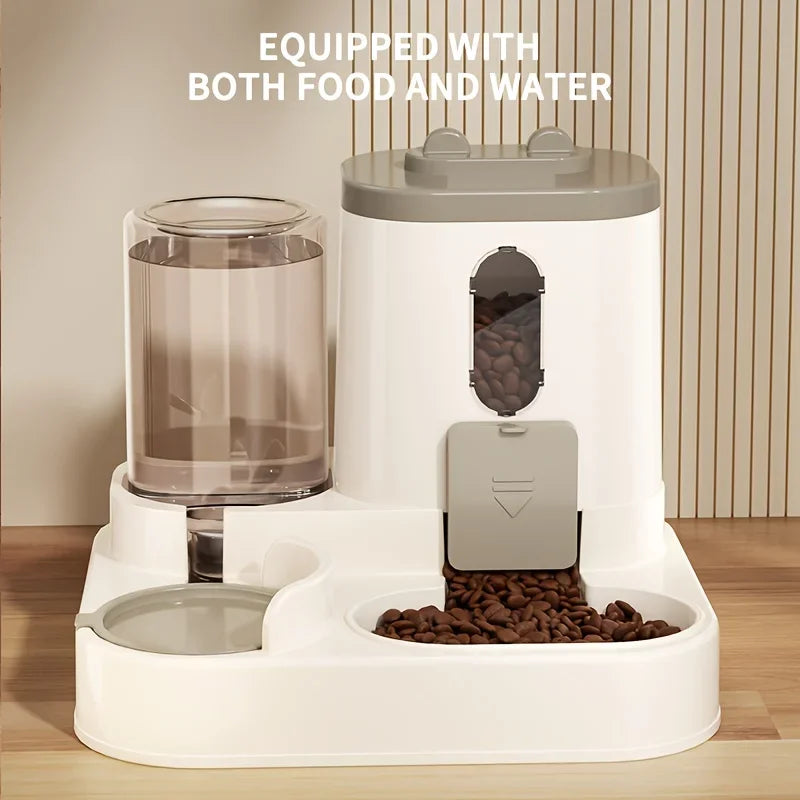Automatic Pet Food And Water Dispenser | 2-In-1 Gravity Set
