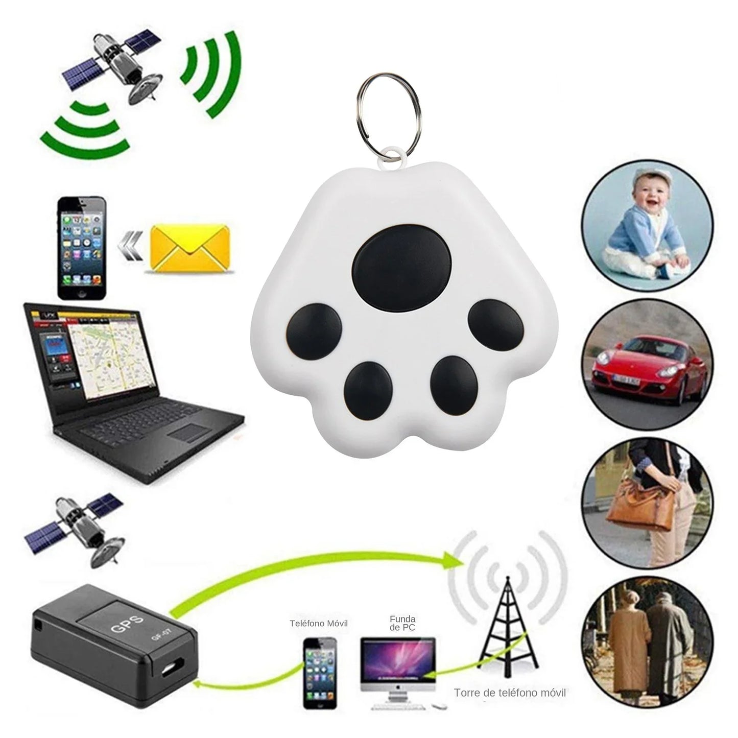 Mini Bluetooth Pet Tracker & Anti-Lost Locator | Dog Claw Design for Keys, Wallets, and Collars