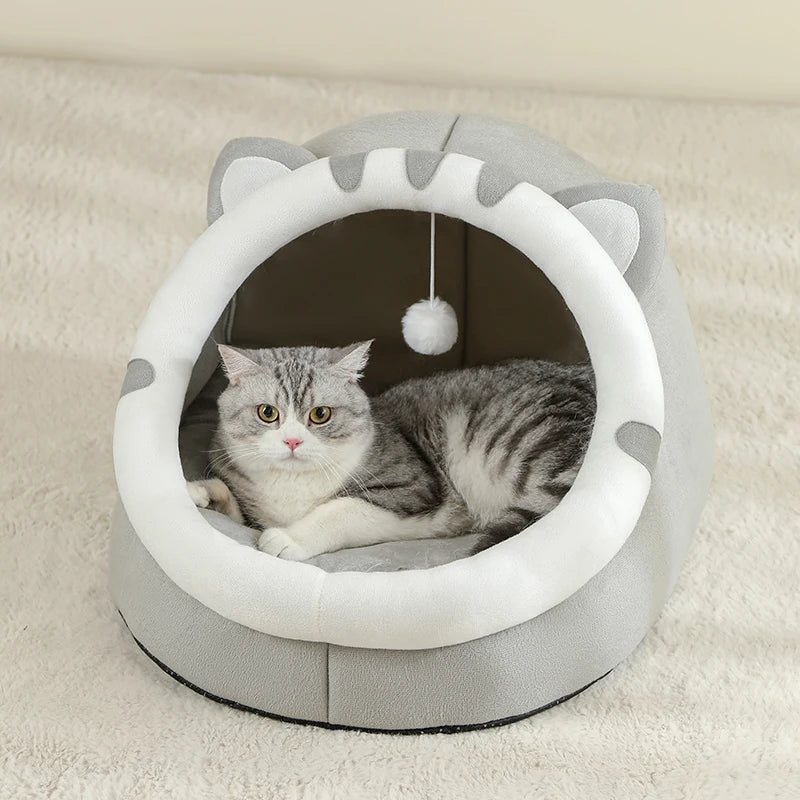 Cat Cave Bed, Washable Covered Kitten House | Cozy Indoor Hideaway