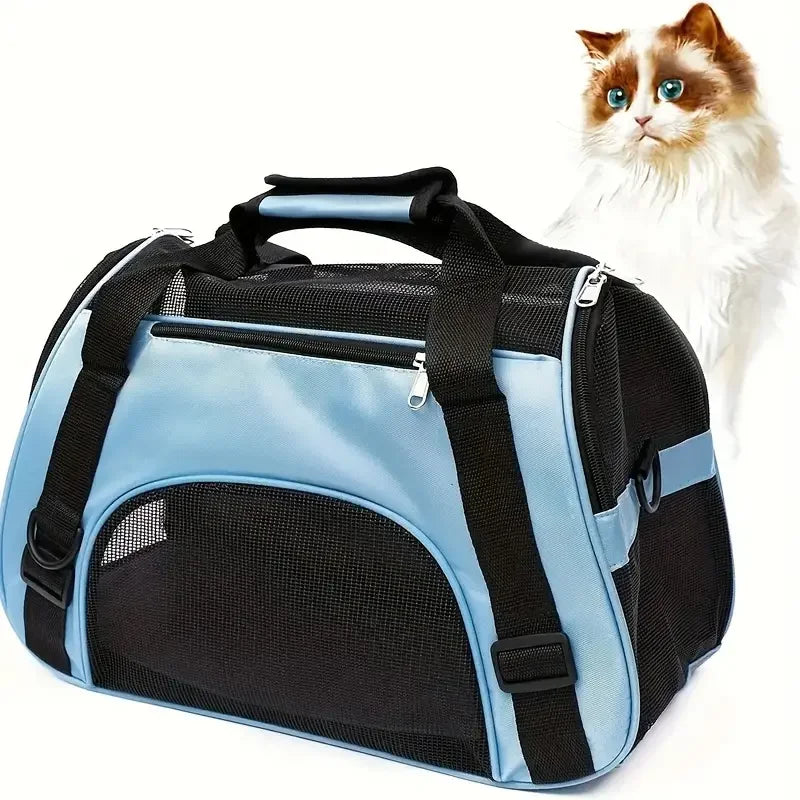 Portable Dog & Cat Travel Carrier, Bluet Breathable Mesh Pet Bag | Airline-Approved Carrier