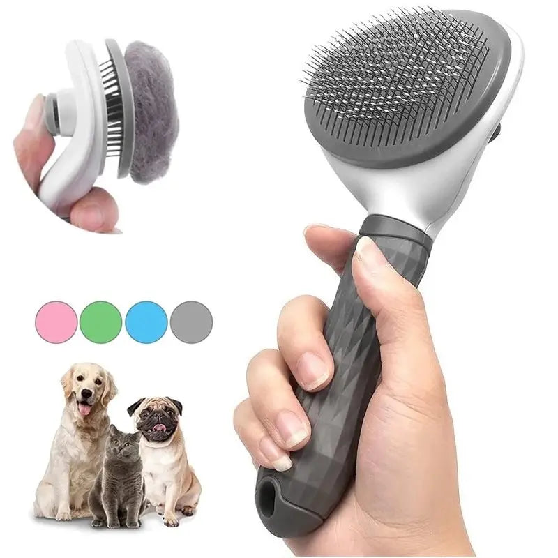 Self-Cleaning Pet Brush | Dog & Cat Hair Shedding Comb