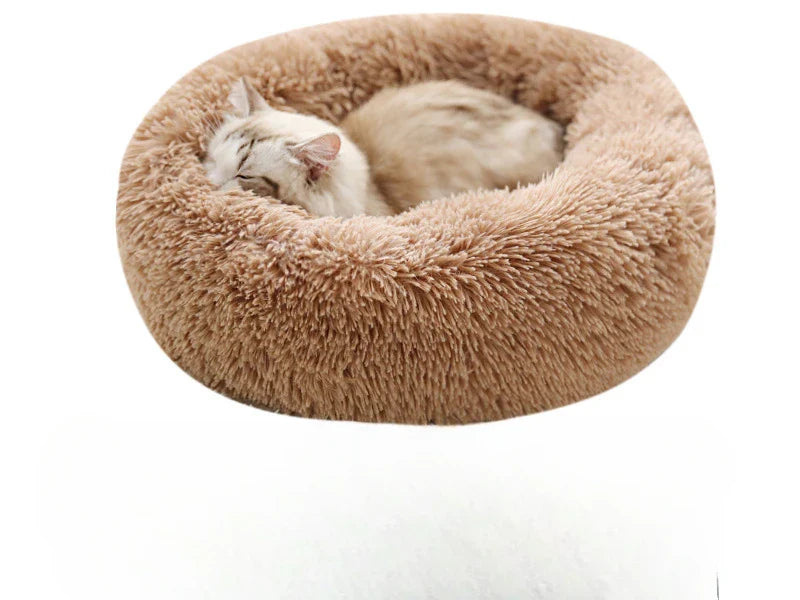 Round Plush Dog Bed | Warm Winter Pet Nest for Cats & Dogs | 40cm-80cm