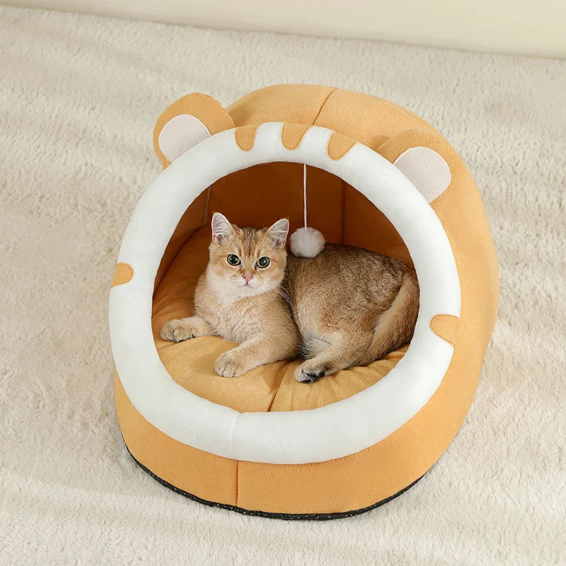 Cat Cave Bed, Washable Covered Kitten House | Cozy Indoor Hideaway
