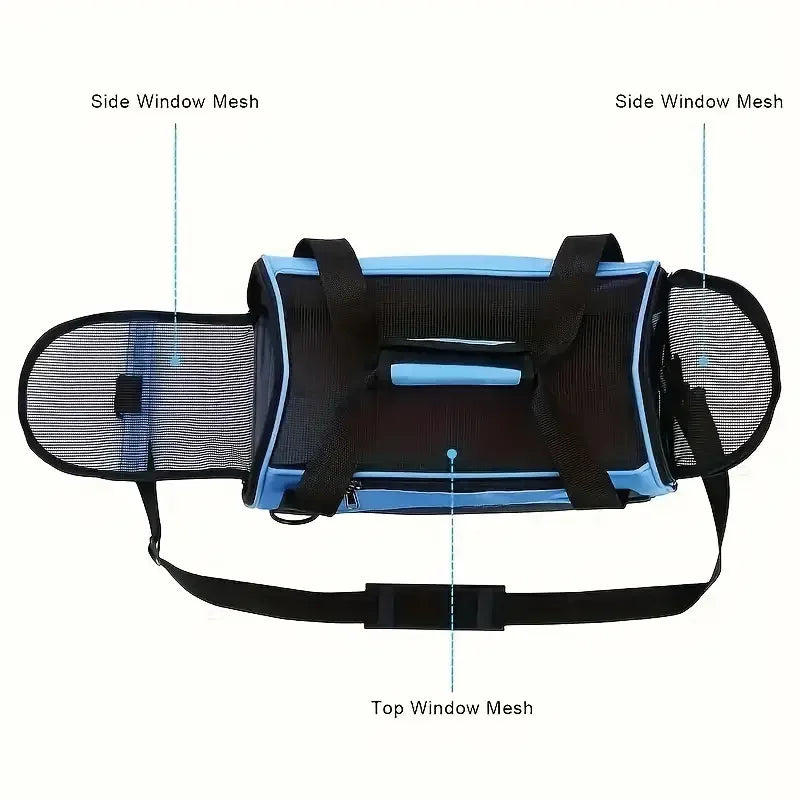 Portable Dog & Cat Travel Carrier, Bluet Breathable Mesh Pet Bag | Airline-Approved Carrier